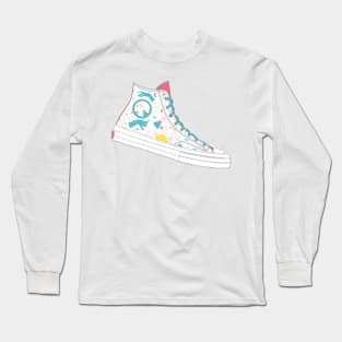 Space Converse Illustration White &amp; pastel colour Long Sleeve T-Shirt